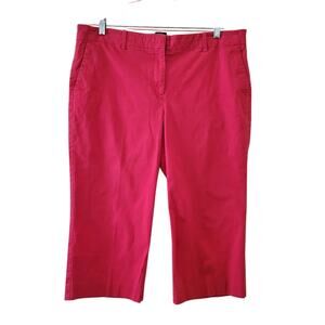 Talbots Chelsea Capri Pants Hot Pink Cotton Blend Women Size 16P Classic Fit